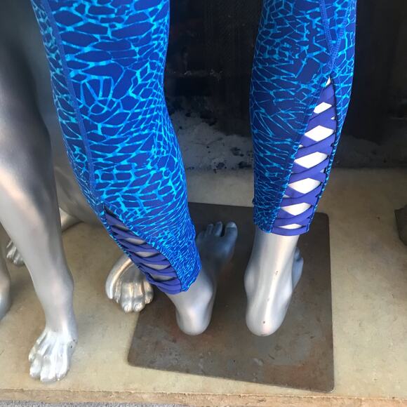 Lululemon Pure Practice Blue Lace Up Leggings Women’s Size 4 - Picture 5 of 8